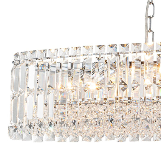 Pendantlightie - Glam 10 - Light Oversized Island Oval Chandeliers With Crystal Accents - Chandeliers - Chrome - 