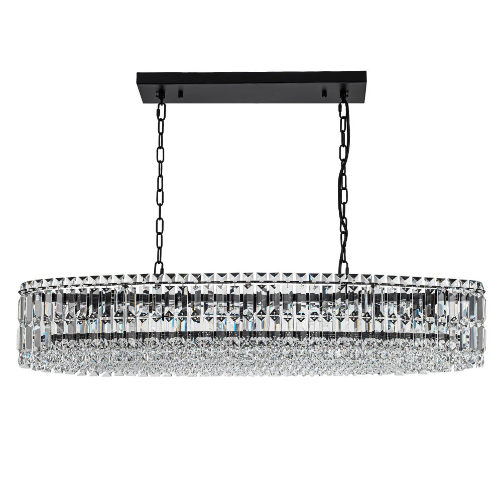 Pendantlightie - Glam 10 - Light Oversized Island Oval Chandeliers With Crystal Accents - Chandeliers - Chrome - 