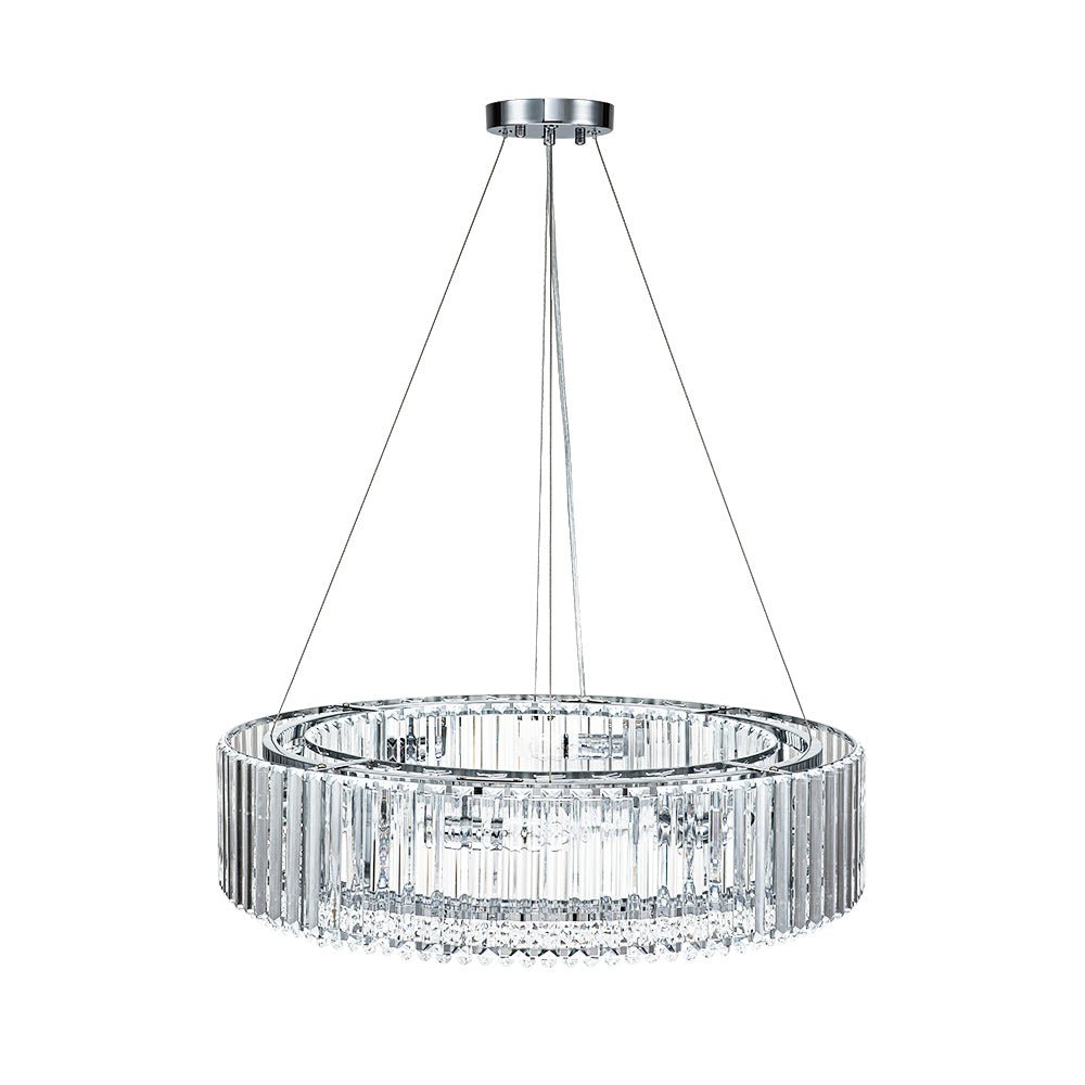 Pendantlightie - Glam Luxury 8 - Light Round Shape Drum Crystal Chandelier - Chandeliers - Chrome - 