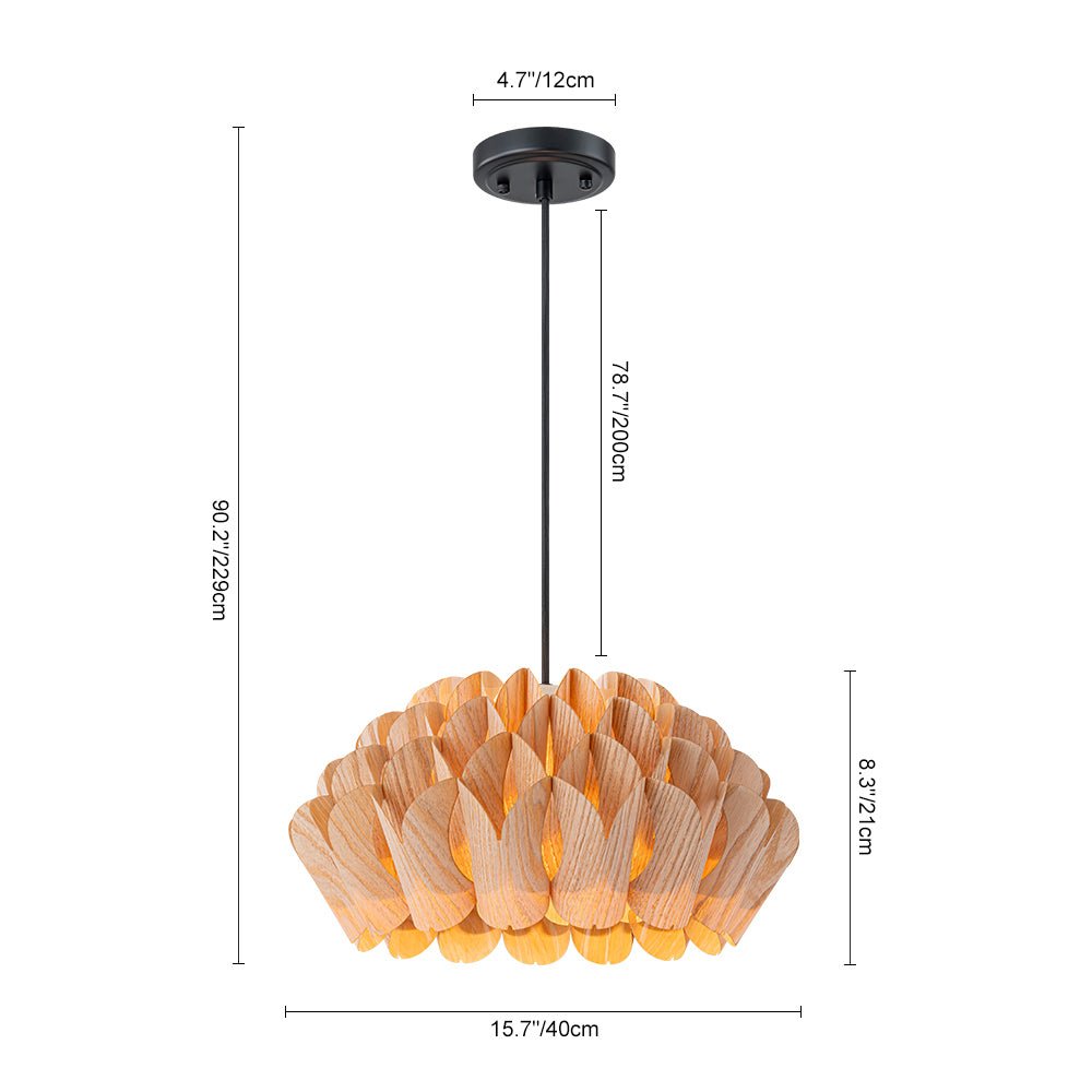 Pendantlightie - Handmade 1 - Light Lotus Wood Grain Pine Cone Pendant - Pendants - Medium - 