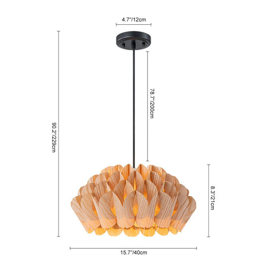 Pendantlightie - Handmade 1 - Light Lotus Wood Grain Pine Cone Pendant - Pendants - Medium - 