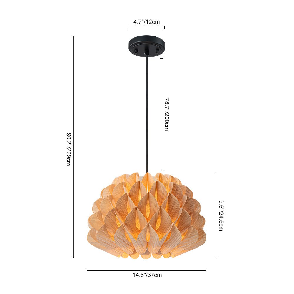 Pendantlightie - Handmade 1 - Light Lotus Wood Grain Pine Cone Pendant - Pendants - Medium - 