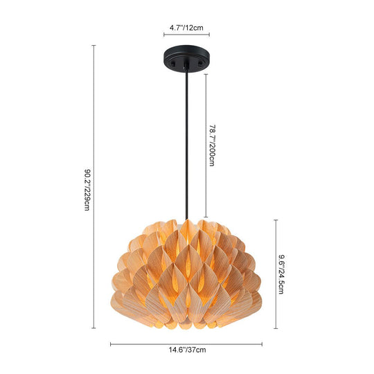 Pendantlightie - Handmade 1 - Light Lotus Wood Grain Pine Cone Pendant - Pendants - Medium - 
