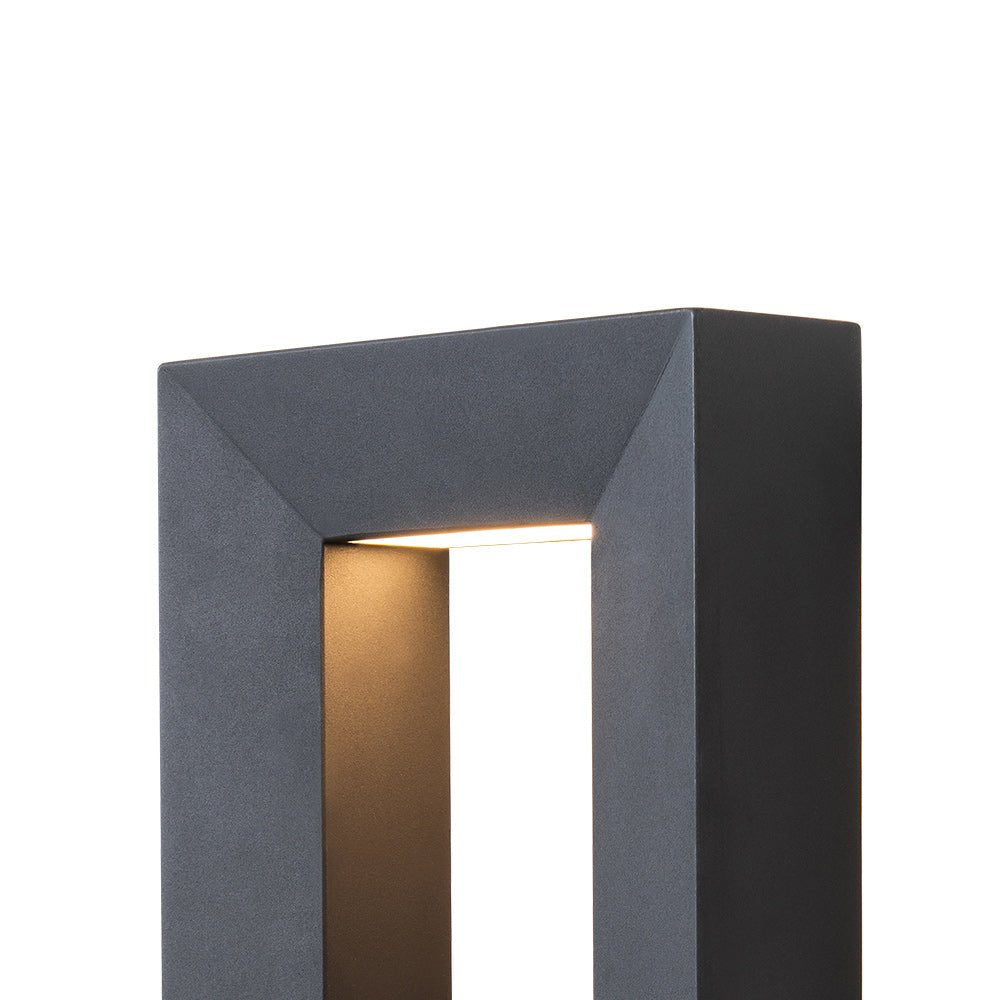 Pendantlightie - Hollow Design Outdoor Geometric Rectangular Led Wall Light - Outdoor Wall Light - Black - 