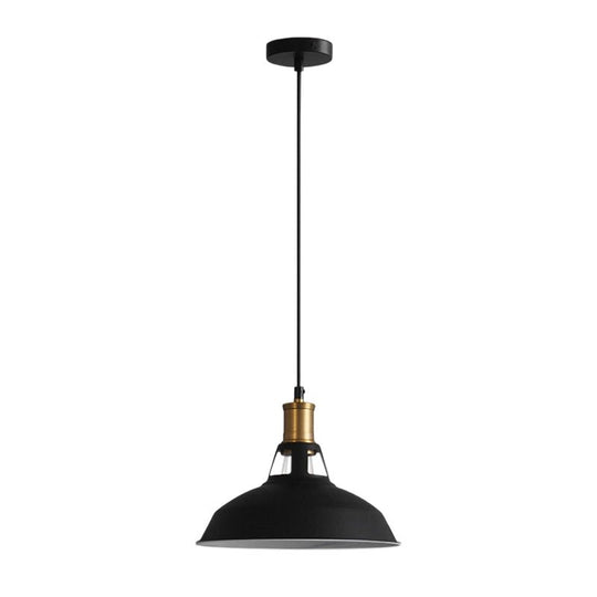 Pendantlightie - Industrial 1 - Light Barn Single Dome Metal Pendant Light - Pendants - White - 