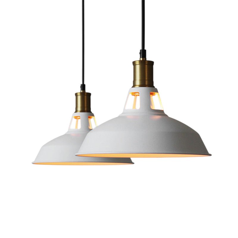 Pendantlightie - Industrial 1 - Light Barn Single Dome Metal Pendant Light - Pendants - White - 