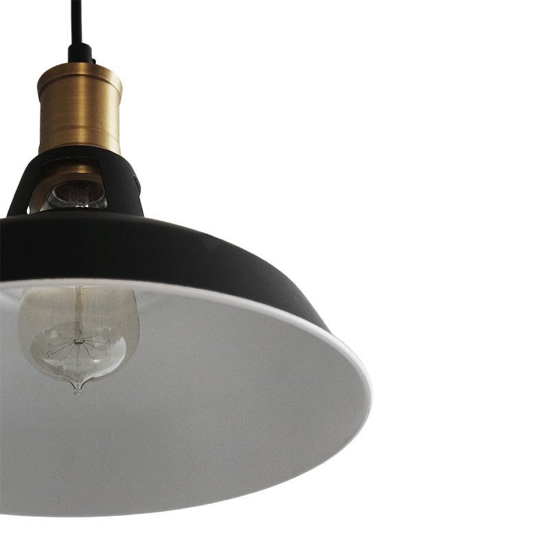 Pendantlightie - Industrial 1 - Light Barn Single Dome Metal Pendant Light - Pendants - White - 