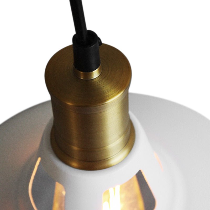 Pendantlightie - Industrial 1 - Light Barn Single Dome Metal Pendant Light - Pendants - White - 