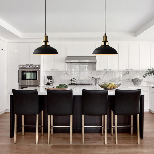 Pendantlightie - Industrial 1 - Light Barn Single Dome Metal Pendant Light - Pendants - White - 