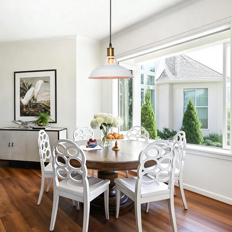 Pendantlightie - Industrial 1 - Light Barn Single Dome Metal Pendant Light - Pendants - White - 