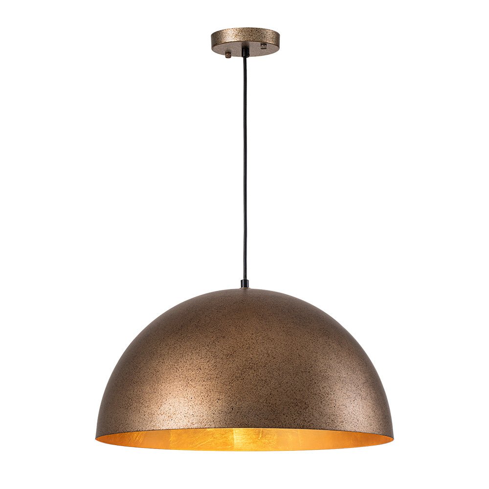 Pendantlightie-Industrial 1-Light Simple Metal Dome Pendant Light For Kitchen Island-Pendants-Antique Brass-
