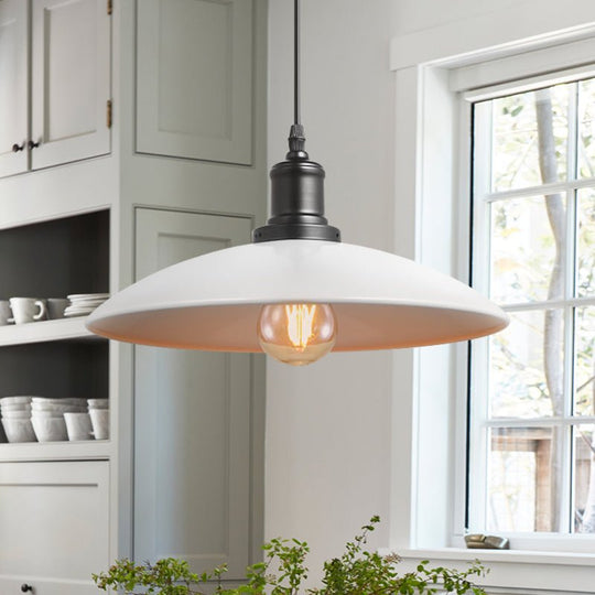 Pendantlightie - Industrial 1 - Light Single Cone Metal Pendant Light - Pendants - White - 
