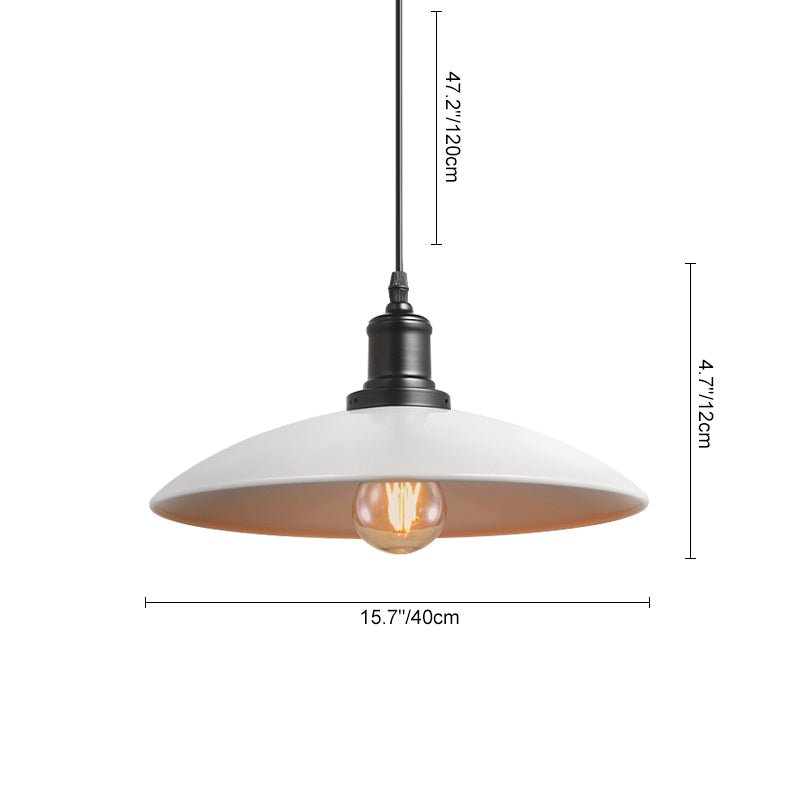 Pendantlightie - Industrial 1 - Light Single Cone Metal Pendant Light - Pendants - White - 