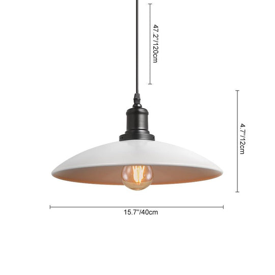 Pendantlightie - Industrial 1 - Light Single Cone Metal Pendant Light - Pendants - White - 