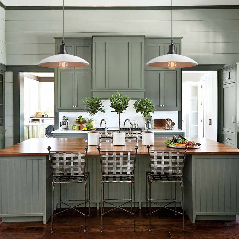 Pendantlightie - Industrial 1 - Light Single Cone Metal Pendant Light - Pendants - White - 