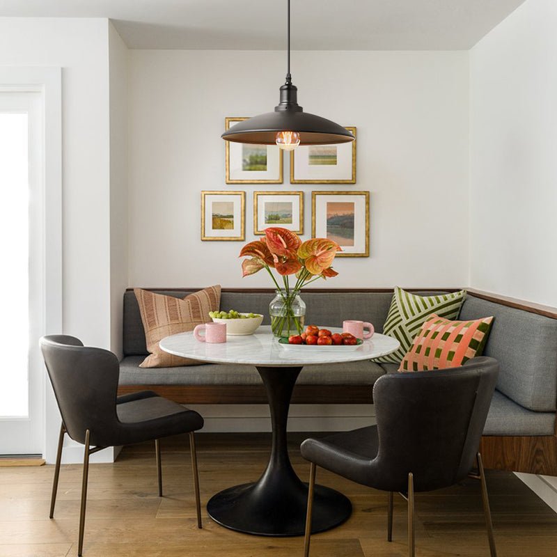 Pendantlightie - Industrial 1 - Light Single Cone Metal Pendant Light - Pendants - White - 