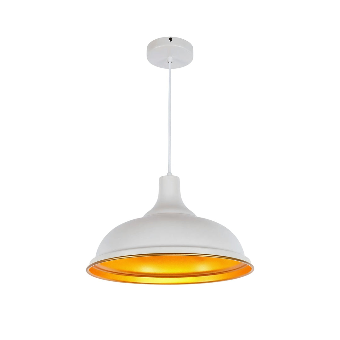 Pendantlightie-Industrial 1-Light Wide Edge Modern Metal Dome Pendant-Pendants-Black-