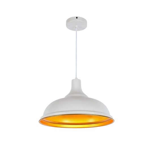 Pendantlightie-Industrial 1-Light Wide Edge Modern Metal Dome Pendant-Pendants-Black-