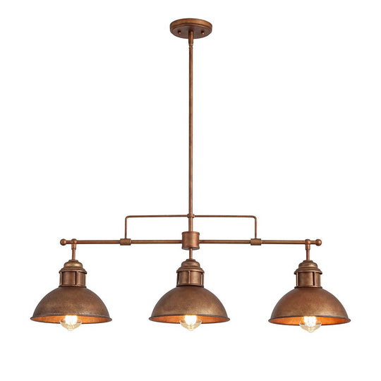 Pendantlightie - Industrial 3 - Light Dome Linear Pot Lid Pendant - Pendants - Antiqued Silver - 
