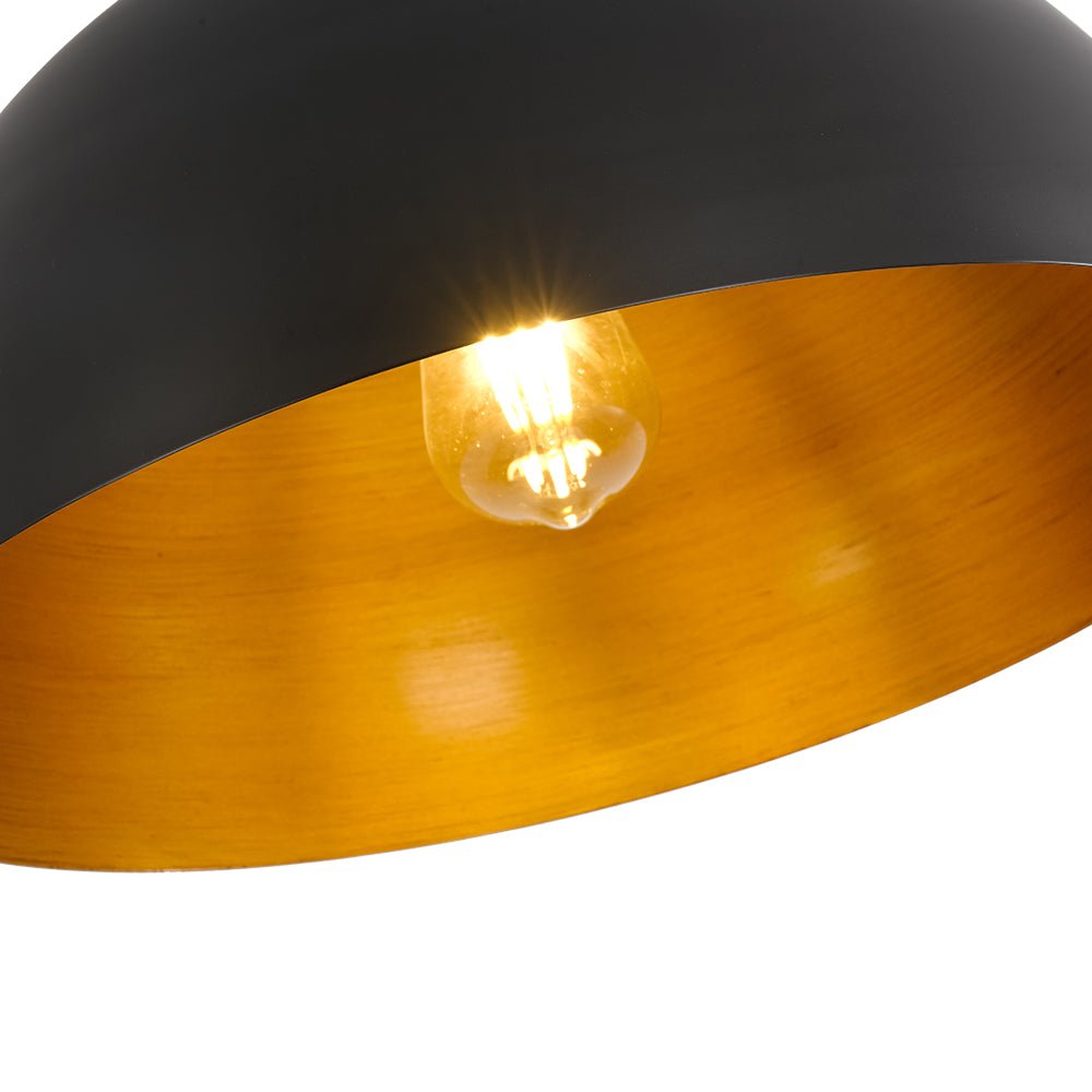Pendantlightie - Industrial Chic 1 - Light Metal Black Dome Semi Flush Mount - Semi Flush Mount - Black - 