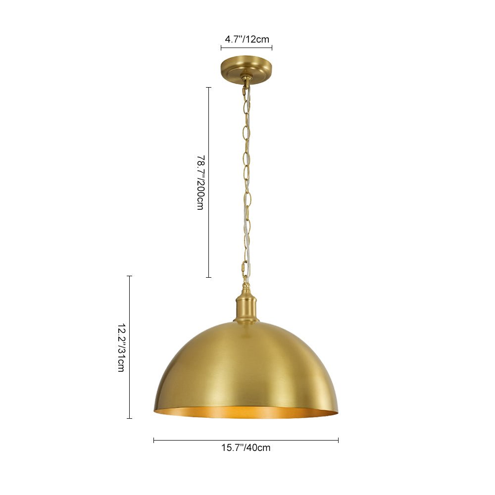 Pendantlightie - Industrial Farmhouse 1 - Light Simple Metal Dome Pendant - Pendants - Large - 