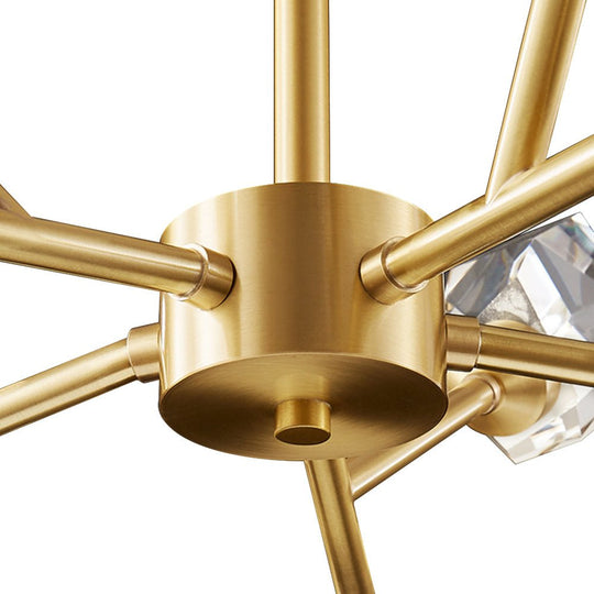 Pendantlightie - Luxury 12 - Light Brass Sputnik Crystal Chandelier - Chandeliers - Brass - 