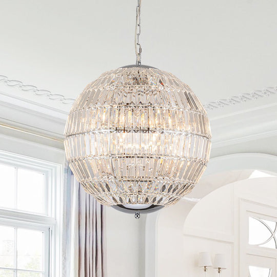 Pendantlightie - Luxury Glam 6 - Light Crystal Globe Chandelier - Chandeliers - Chrome - 