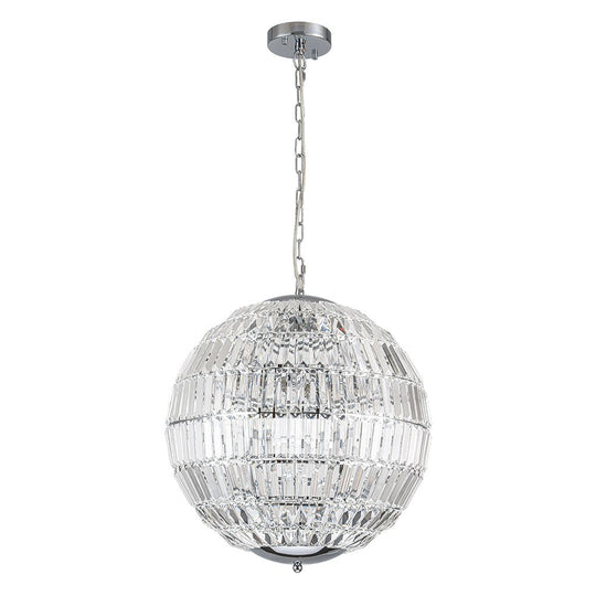 Pendantlightie - Luxury Glam 6 - Light Crystal Globe Chandelier - Chandeliers - Chrome - 