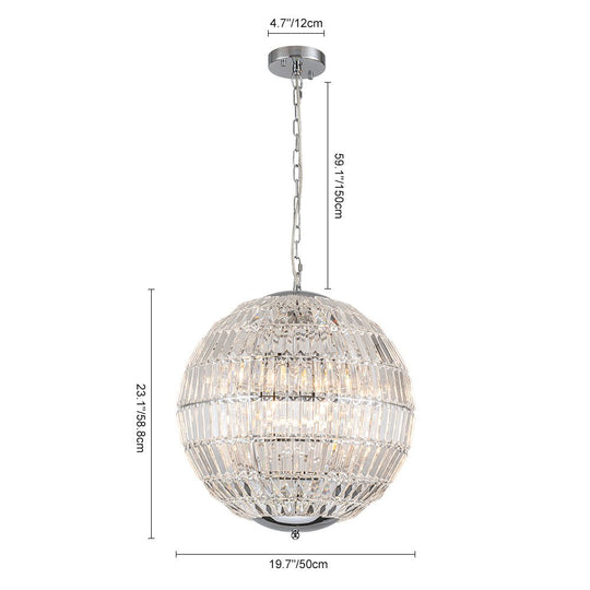 Pendantlightie - Luxury Glam 6 - Light Crystal Globe Chandelier - Chandeliers - Chrome - 