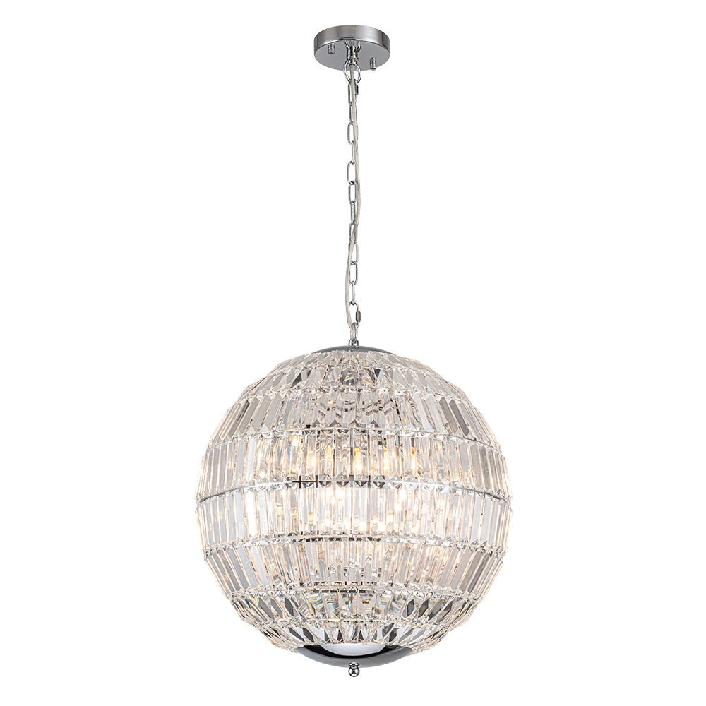 Pendantlightie - Luxury Glam 6 - Light Crystal Globe Chandelier - Chandeliers - Chrome - 