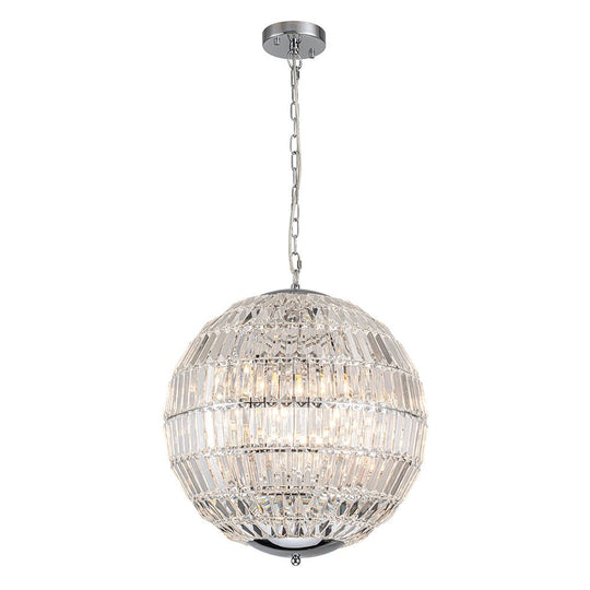 Pendantlightie - Luxury Glam 6 - Light Crystal Globe Chandelier - Chandeliers - Chrome - 