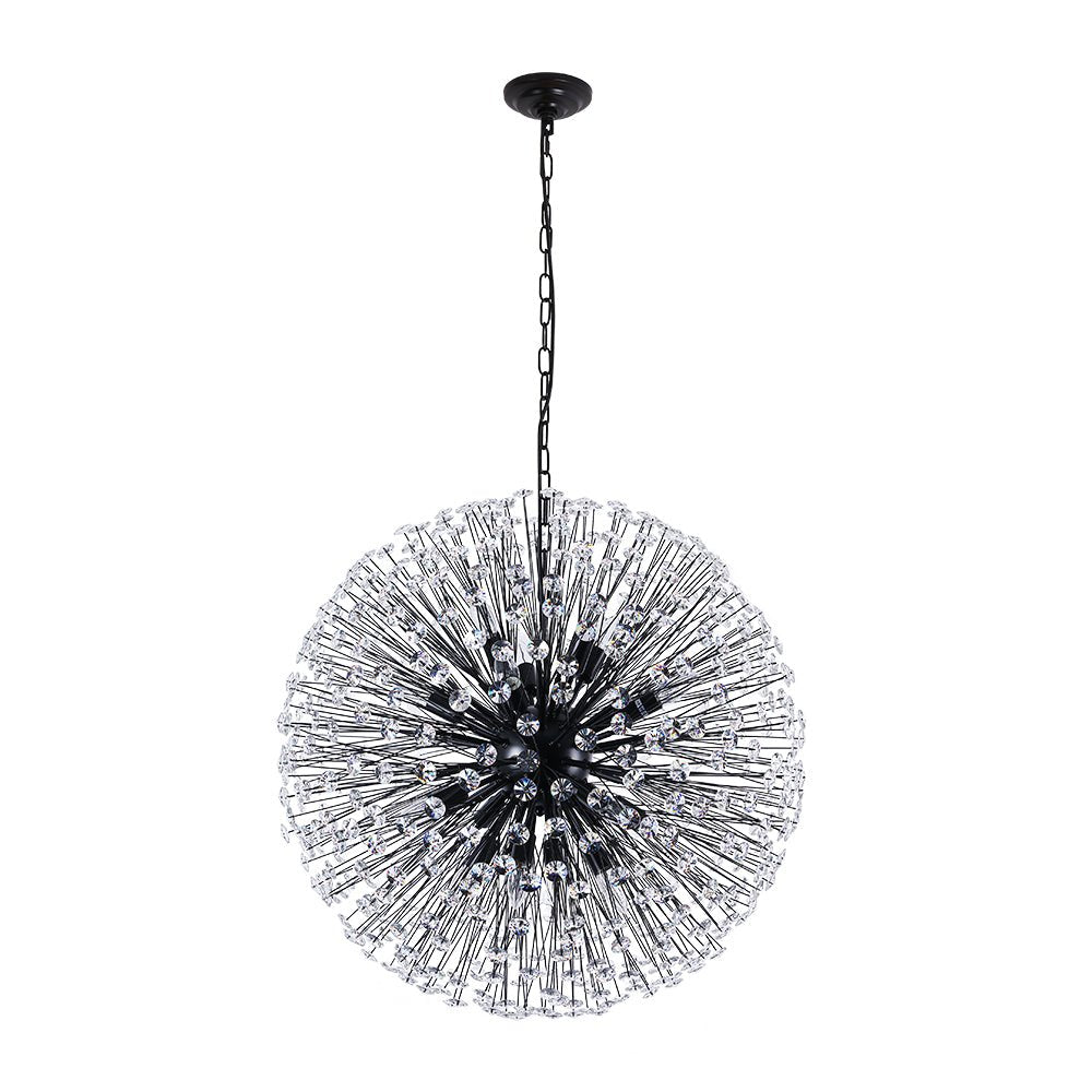 Pendantlightie - Mid - Century 16 - Light Snowflake Sputnik Globe Crystal Firework Chandelier - Chandeliers - Black - 