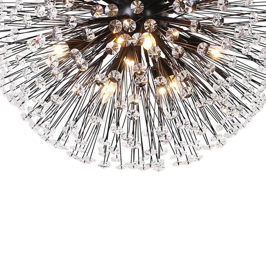 Pendantlightie - Mid - Century 16 - Light Snowflake Sputnik Globe Crystal Firework Chandelier - Chandeliers - Black - 