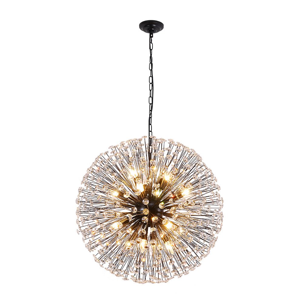 Pendantlightie - Mid - Century 16 - Light Snowflake Sputnik Globe Crystal Firework Chandelier - Chandeliers - Black - 