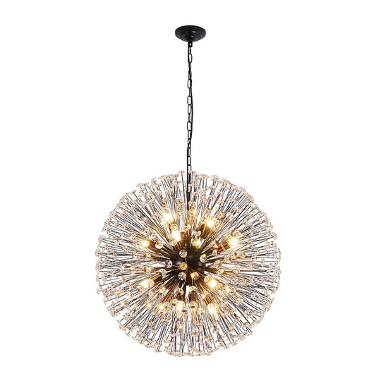 Pendantlightie - Mid - Century 16 - Light Snowflake Sputnik Globe Crystal Firework Chandelier - Chandeliers - Black - 