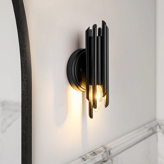 Pendantlightie - Minimalist 1 - Light Simple Small Strip Wall Sconce For Bedside Bathroom - Wall Light - Black - 