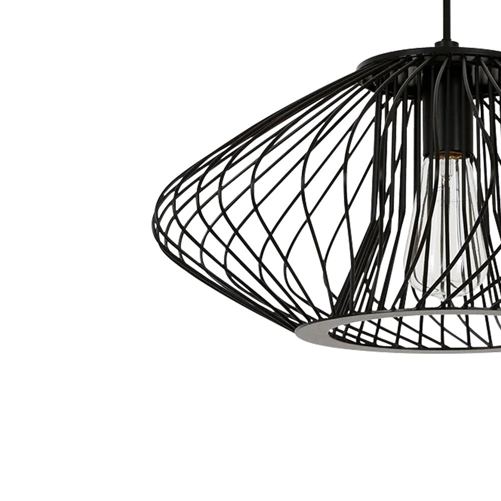 Pendantlightie - Minimalist 1 - Light Squat Metal Wire Frame Geometric Pendant Light - Pendants - Black - 