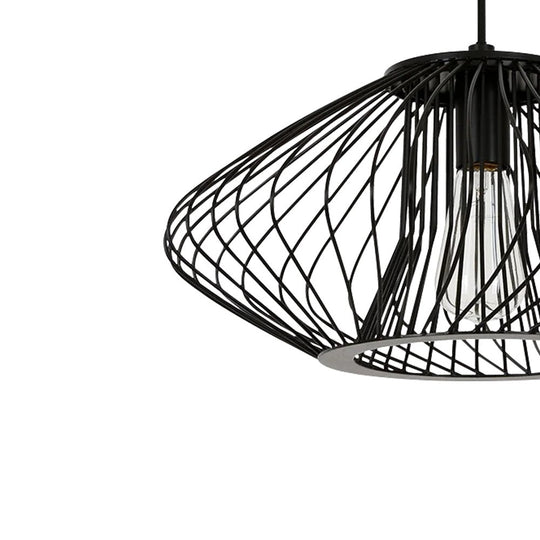 Pendantlightie - Minimalist 1 - Light Squat Metal Wire Frame Geometric Pendant Light - Pendants - Black - 