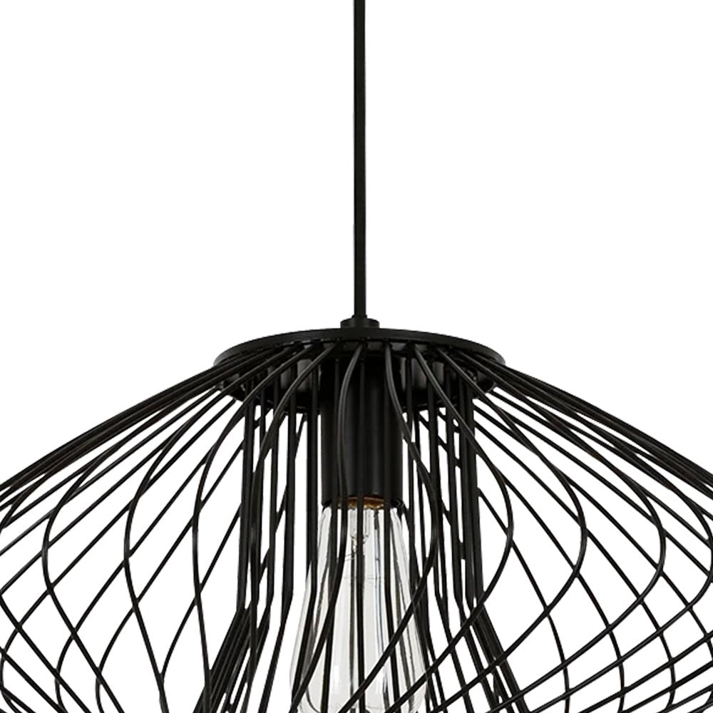 Pendantlightie - Minimalist 1 - Light Squat Metal Wire Frame Geometric Pendant Light - Pendants - Black - 