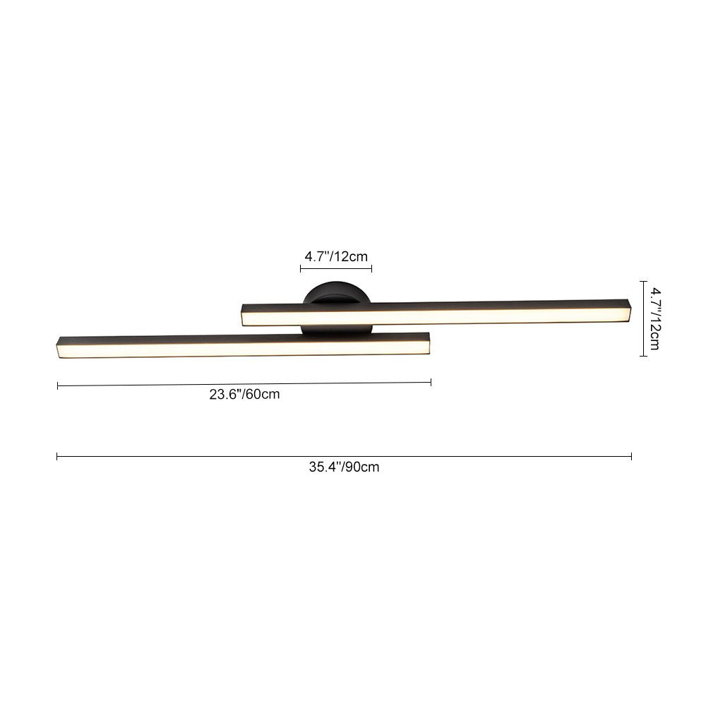 Pendantlightie - Minimalist 2 - Light Vanity Three - Color Dimmable Led Strip Wall Light - Wall Light - Black - 