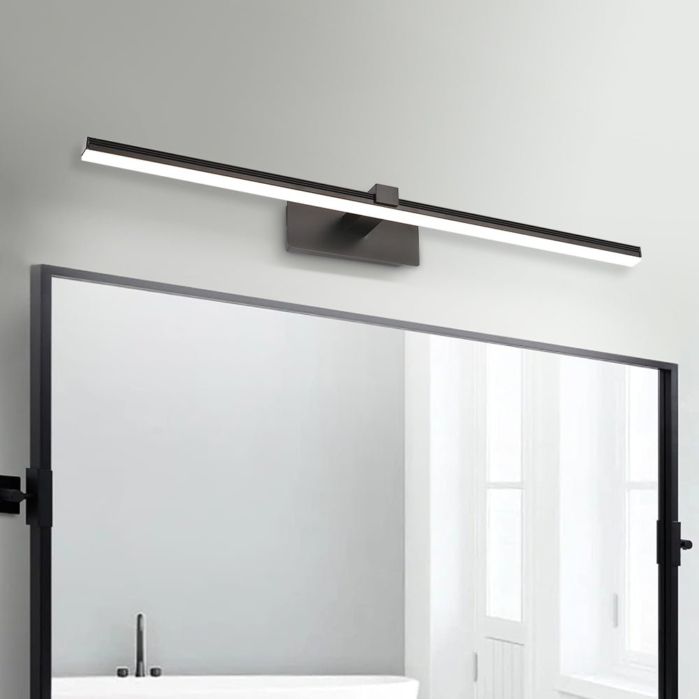 Pendantlightie - Minimalist Ultra Thin Led Bath Bar Bathroom Vanity Light Cool Light - Wall Light - Black - 23.8 in (60.5 cm)