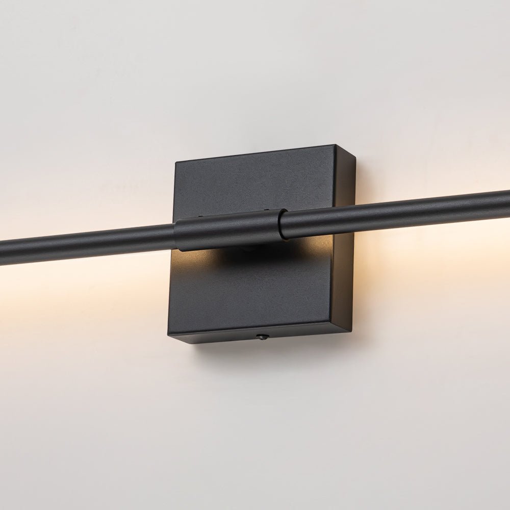 Pendantlightie - Minimalist Vanity Strip Linear Led Wall Light With Square Canopy - Wall Light - Nickel - 23.6 in (60 cm)