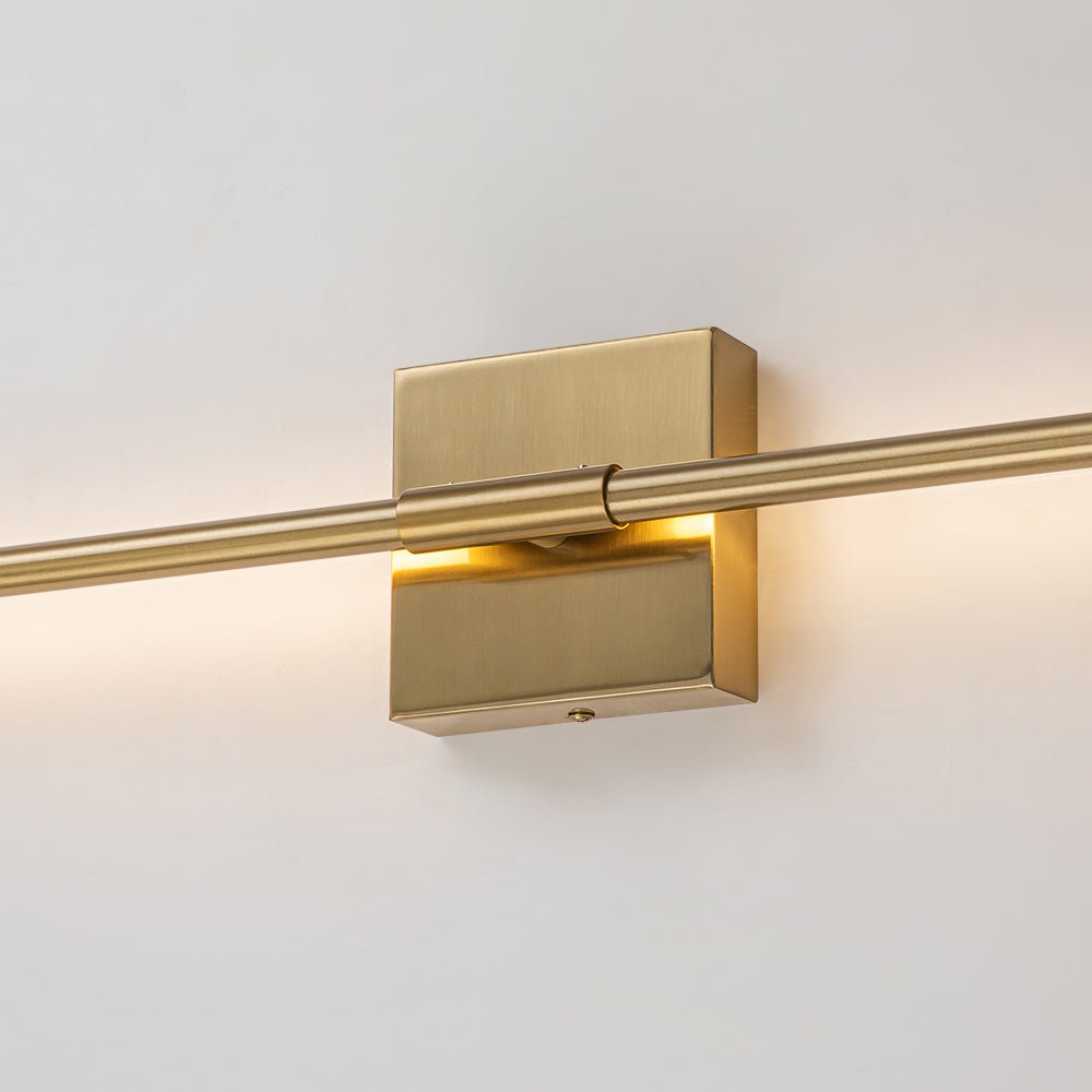 Pendantlightie - Minimalist Vanity Strip Linear Led Wall Light With Square Canopy - Wall Light - Nickel - 23.6 in (60 cm)