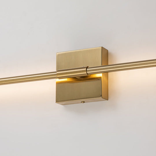 Pendantlightie - Minimalist Vanity Strip Linear Led Wall Light With Square Canopy - Wall Light - Nickel - 23.6 in (60 cm)