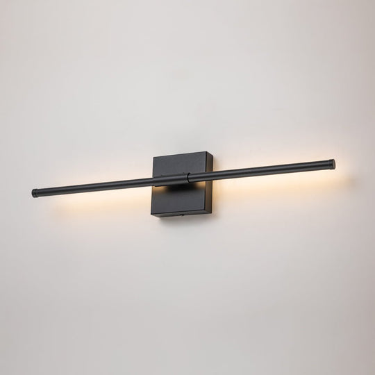 Pendantlightie - Minimalist Vanity Strip Linear Led Wall Light With Square Canopy - Wall Light - Nickel - 23.6 in (60 cm)