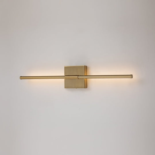 Pendantlightie - Minimalist Vanity Strip Linear Led Wall Light With Square Canopy - Wall Light - Nickel - 23.6 in (60 cm)