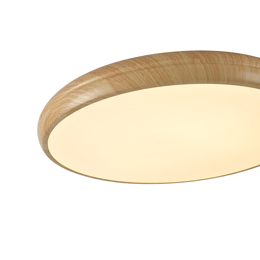 Pendantlightie-Minimalist Wood Grain Round Led Ceiling Light-Flush Mount-Cool White Light-Walnut Grain