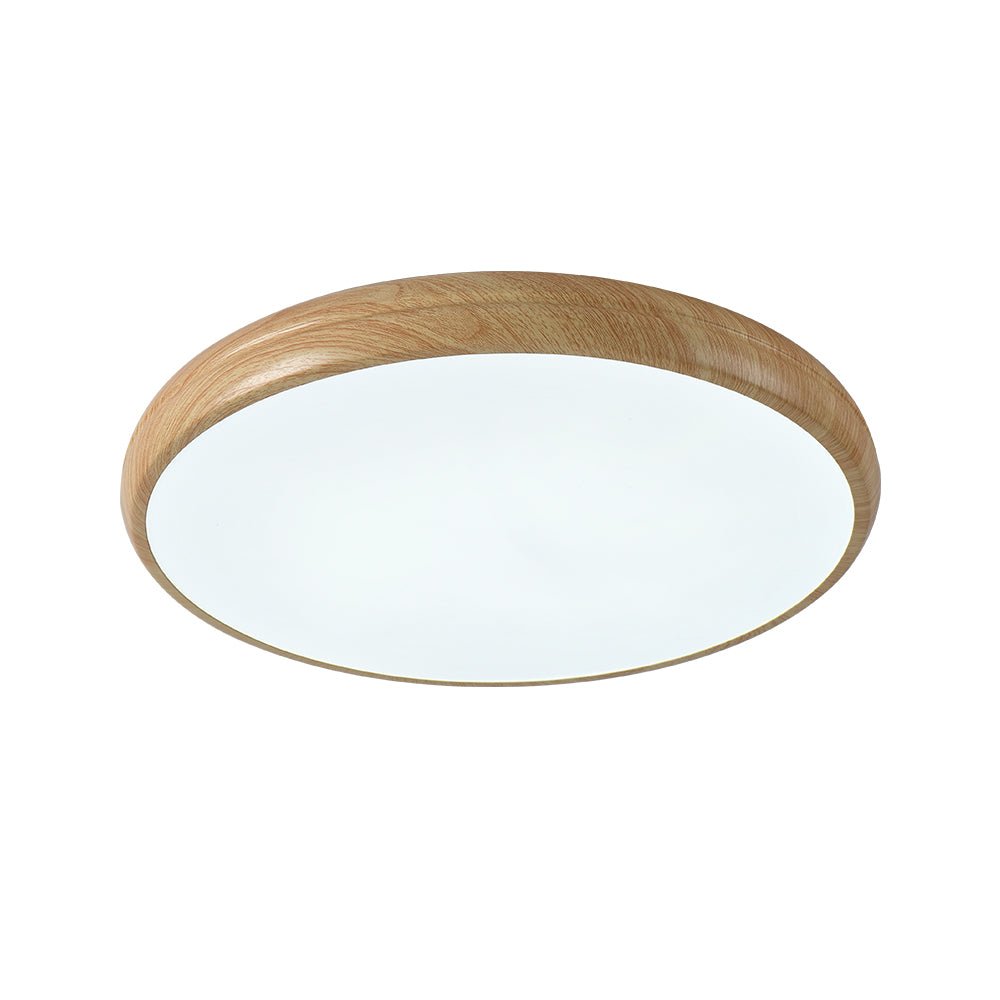 Pendantlightie-Minimalist Wood Grain Round Led Ceiling Light-Flush Mount-Cool White Light-Wood Grain