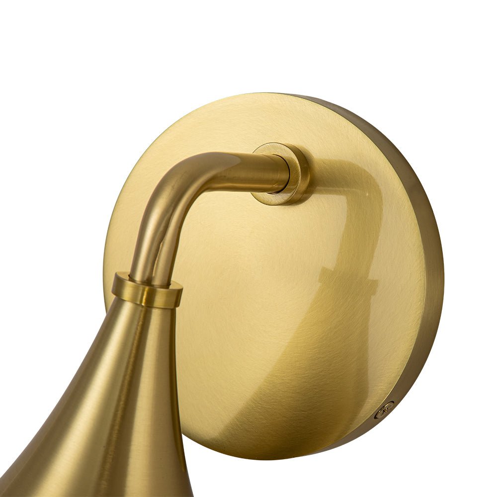 Pendantlightie - Modern 1 - Light Aged Brass Teardrop Bathroom Armed Wall Sconce - Wall Light - Brass - 