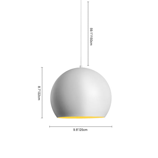 Pendantlightie-Modern 1-Light Ball Shape White Round Pendant Light-Pendants-White-